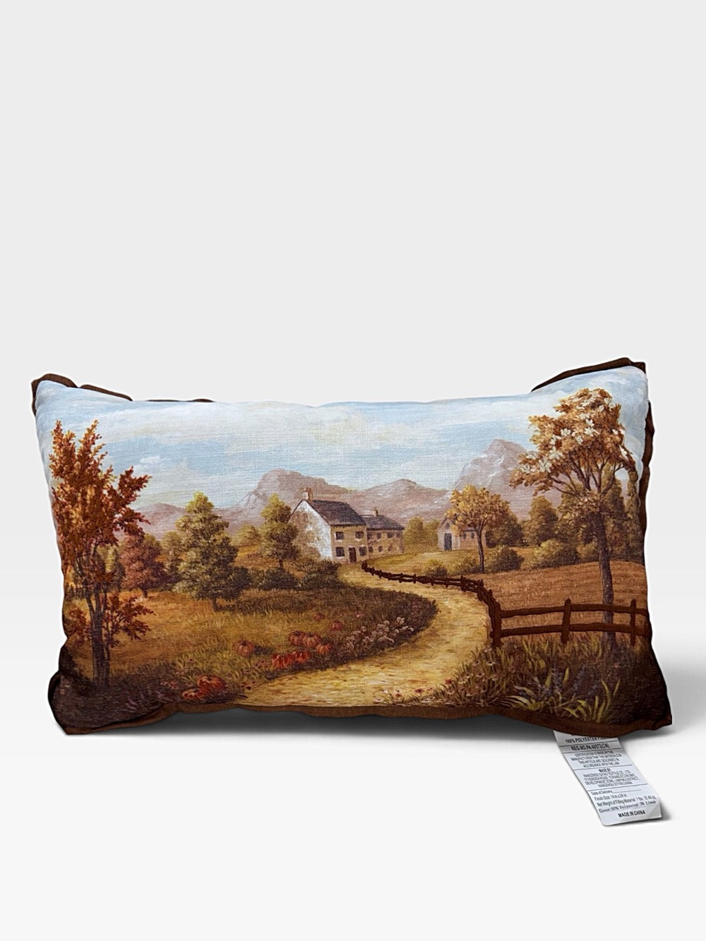 Lillian August Autumn Pumpkin French Farmhouse Countryside Scenic Lumbar Pillow